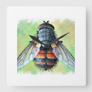 Tachinid fly 170924IREF219 - Watercolor Square Wall Clock