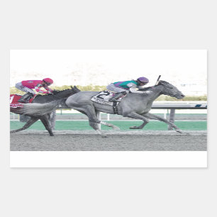 Tacitus Winning the Wood Memorial Stakes Rectangular Sticker