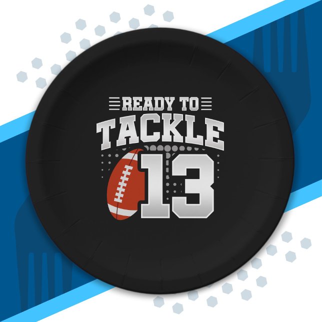 Tackle 13th Birthday 13 Years Couples Anniversary Paper Plate (Creator Uploaded)