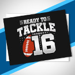 Tackle 16th Birthday 16 Years Couples Anniversary Postcard<br><div class="desc">This fun football birthday design is perfect for a 16th birthday football theme birthday party to celebrate turning 16 years old! It is also great for a 16 year wedding anniversary party for couples celebrating their 16th anniversary together. Features "Ready To Tackle 16" quote with football graphic. Perfect for anyone...</div>