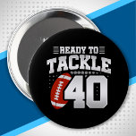 Tackle 40th Birthday 40 Years Couples Anniversary<br><div class="desc">This fun football birthday design is perfect for a 40th birthday football theme birthday party to celebrate turning 40 years old! It is also great for a 40 year wedding anniversary party for couples celebrating their 40th anniversary together. Features "Ready To Tackle 40" quote with football graphic. Perfect for anyone...</div>