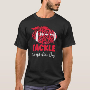 Tackle Aids Awareness Shirt Red Ribbon Hiv Aids Aw