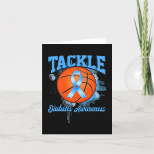 Tackle Basketball Blue Ribbon Diabetes Awareness Card