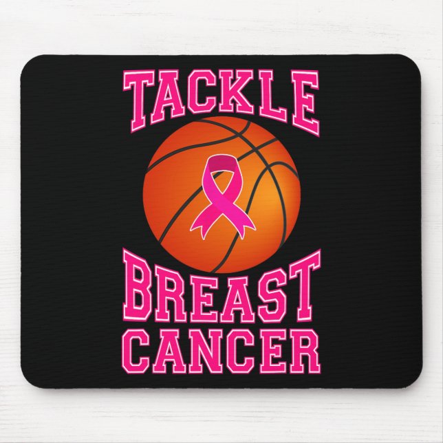 Tackle Basketball Pink Ribbon Breast Cancer Awaren Mouse Mat (Front)