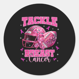 Tackle Breast Cancer Awareness American Football N Classic Round Sticker
