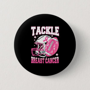 Tackle Breast Cancer Awareness American Football P 6 Cm Round Badge