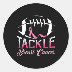Tackle Breast Cancer Awareness American Football P Classic Round Sticker