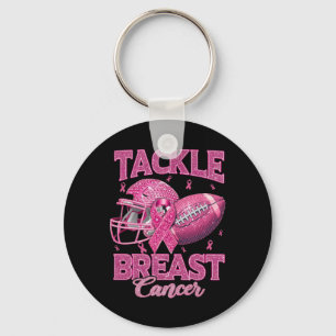 Tackle Breast Cancer Awareness American Football P Key Ring