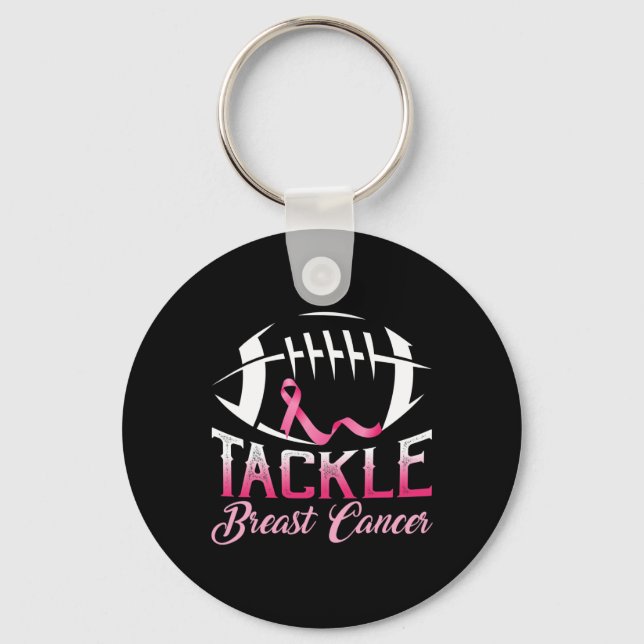 Tackle Breast Cancer Awareness American Football P Key Ring (Front)