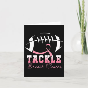 Tackle Breast Cancer Awareness Footbyll Pink Ribbo Card