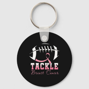 Tackle Breast Cancer Awareness Footbyll Pink Ribbo Key Ring