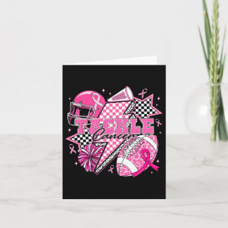 Tackle Breast Cancer Awareness Footll Pink Ribbon  Card