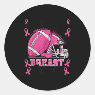 Tackle Breast Cancer Awareness Nk Ribbon Football  Classic Round Sticker