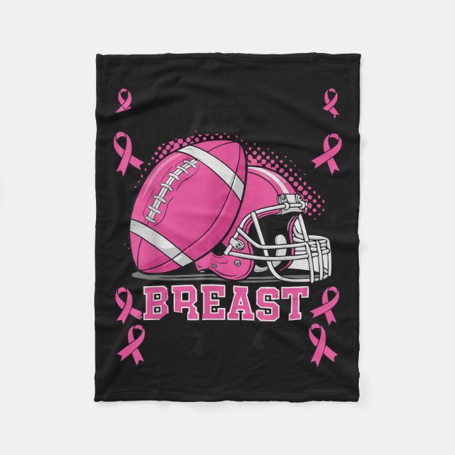 Tackle Breast Cancer Awareness Nk Ribbon Football  Fleece Blanket (Front)