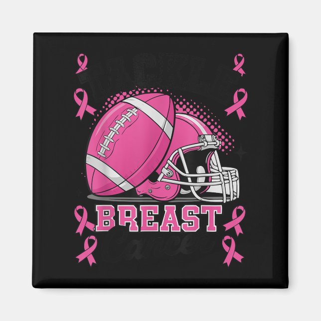 Tackle Breast Cancer Awareness Nk Ribbon Football  Magnet (Front)