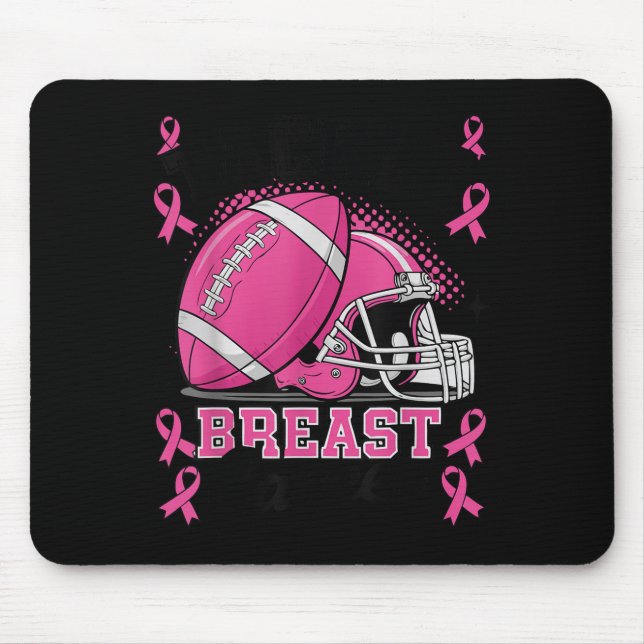 Tackle Breast Cancer Awareness Nk Ribbon Football  Mouse Mat (Front)