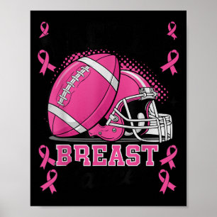 Tackle Breast Cancer Awareness Nk Ribbon Football Poster