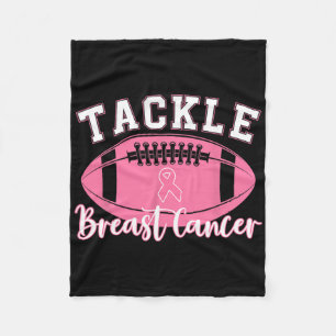 Tackle Breast Cancer Awareness Pink Ribbon Awarene Fleece Blanket
