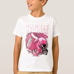 Tackle Breast Cancer Awareness Pink Ribbon Footbyl T-Shirt