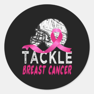 Tackle Breast Cancer Awareness Survivor Football O Classic Round Sticker