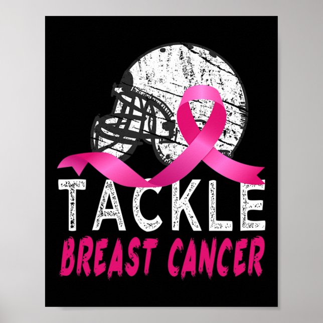 Tackle Breast Cancer Awareness Survivor Football O Poster (Front)