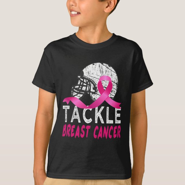 Tackle Breast Cancer Awareness Survivor Football O T-Shirt (Front)
