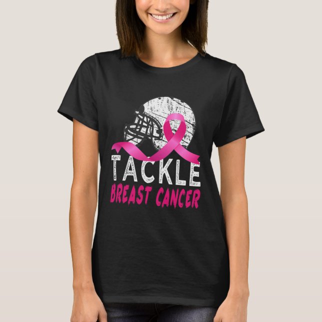 Tackle Breast Cancer Awareness Survivor Football O T-Shirt (Front)
