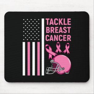 Tackle Breast Cancer Football American Flag  Mouse Mat