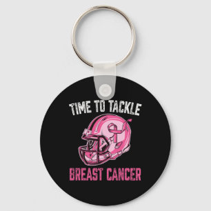 Tackle Breast Cancer Football Helmet Pink Ribbon A Key Ring