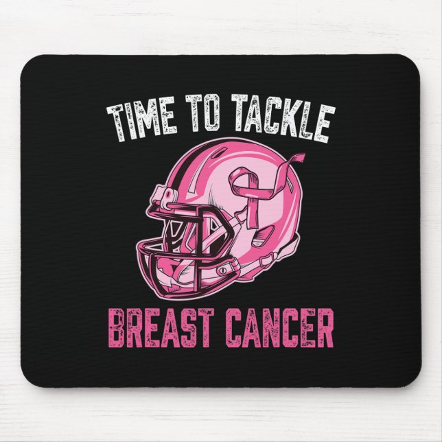 Tackle Breast Cancer Football Helmet Pink Ribbon A Mouse Mat (Front)