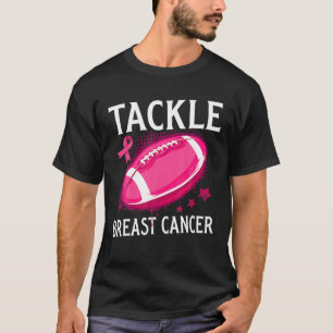 Tackle Breast Cancer Football Survivor Pink Ribbon T-Shirt