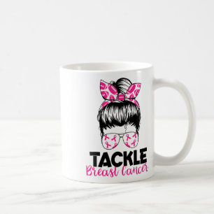 Tackle Breast Cancer Footbyll Survivor Pink Ribbon Coffee Mug