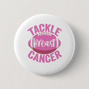 Tackle Breast Cancer Funny Football Awareness Gift 6 Cm Round Badge