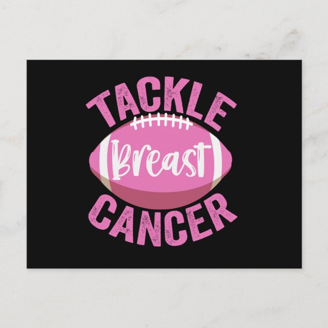 Tackle Breast Cancer Funny Football Awareness Gift Postcard (Front)