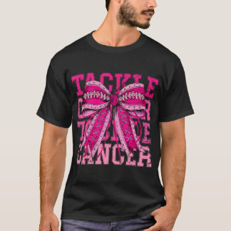 Tackle Breast Cancer Pink Out Ribbon Coquette Bow  T-Shirt