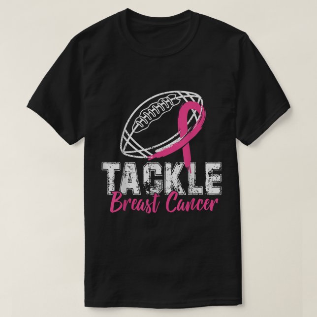 Tackle Breast Cancer Shirt Awareness Football Surv (Design Front)