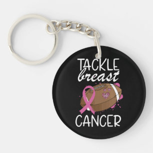 Tackle Cancer Breast Cancer Awareness Ribbon  Key Ring
