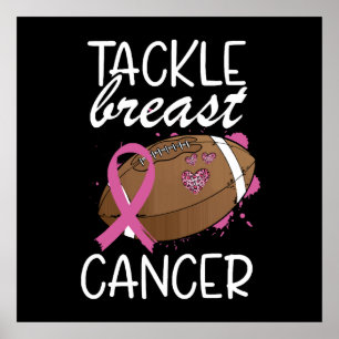 Tackle Cancer Breast Cancer Awareness Ribbon  Poster