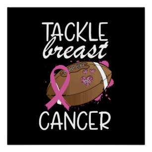 Tackle Cancer Breast Cancer Awareness Ribbon  Poster