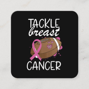 Tackle Cancer Breast Cancer Awareness Ribbon Square Business Card