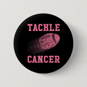 Tackle Cancer Football - Breast Cancer Awareness  6 Cm Round Badge