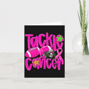 Tackle cancer football breast cancer awareness card