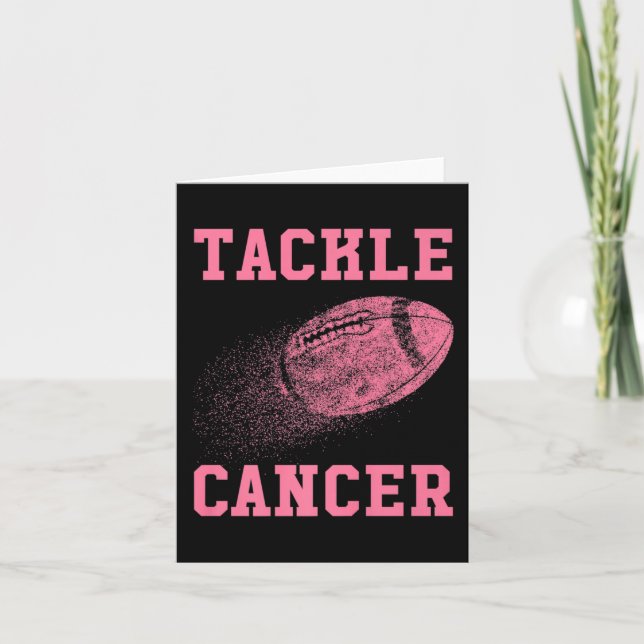 Tackle Cancer Football - Breast Cancer Awareness  Card (Front)