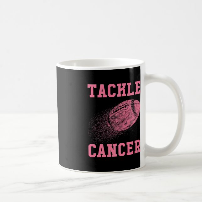 Tackle Cancer Football - Breast Cancer Awareness  Coffee Mug (Right)
