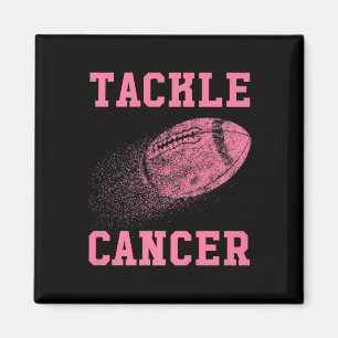 Tackle Cancer Football - Breast Cancer Awareness Magnet