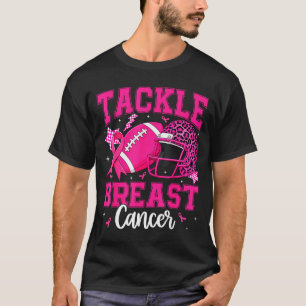 Tackle cancer football breast cancer awareness T-Shirt