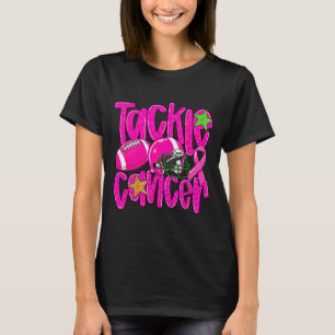 Tackle cancer football breast cancer awareness T-Shirt