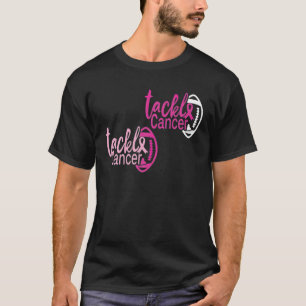 Tackle Cancer Football Ribbon Breast Cancer T-Shirt