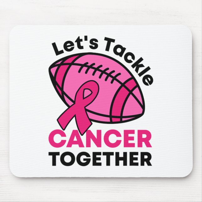 Tackle Cancer Together Football Breast Cancer Ribb Mouse Mat (Front)