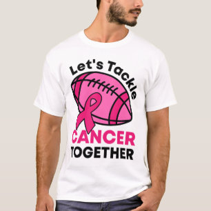 Tackle Cancer Together Football Breast Cancer Ribb T-Shirt